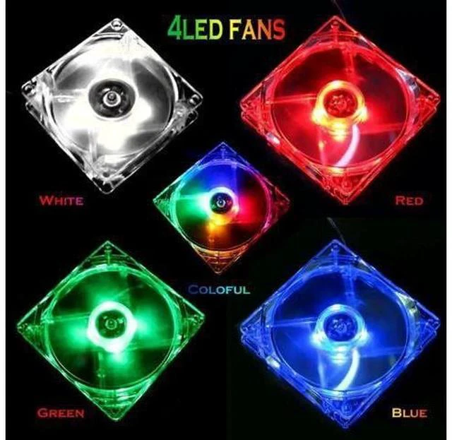 Alt view image 5 of 7 - 120mm Cooling Fan PC Computer Fan Quad 4 LED Light PC Computer Case Cooling Fan Mod Quiet Molex Connector Easy Installed Fan 12V