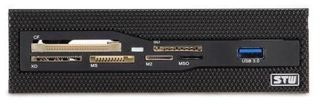 Alt view image 3 of 3 - 5.25" Bay Mesh All In one USB Front Panel CF/XD/MS/M2/SD/TF Internal USB 2 .0 Card Reader USB Flash Memory,1 USB 3.0 Port