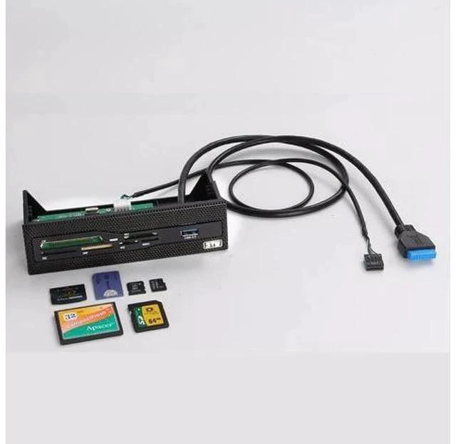 Alt view image 2 of 3 - 5.25" Bay Mesh All In one USB Front Panel CF/XD/MS/M2/SD/TF Internal USB 2 .0 Card Reader USB Flash Memory,1 USB 3.0 Port