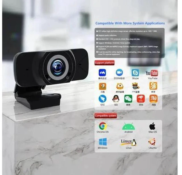 Alt view image 2 of 5 - 1080P USB2.0 Webcam With Microphone USB Camera Video Recording Web Camera With Microphone For PC Computer Web Camera Dropship