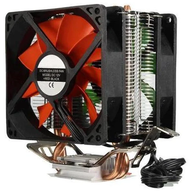 Alt view image 2 of 7 - Cooler Fan Hydraulic Dual Heatpipe CPU Fans Cooling Heatsink For Intel LGA775/1156/1155 AMD for AM4 Ryzen for Pentium