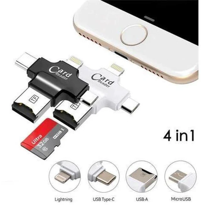 Alt view image 5 of 7 - 4 in 1 Card Reader Type C Micro USB Adapter Micro SD Card Reader Card for iPhone / iPad Smart OTG