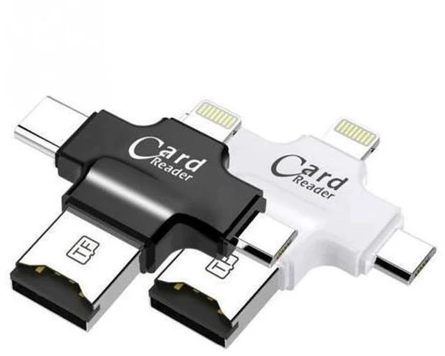 Alt view image 6 of 7 - 4 in 1 Card Reader Type C Micro USB Adapter Micro SD Card Reader Card for iPhone / iPad Smart OTG