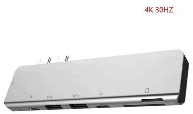 Alt view image 4 of 6 - 6 in 1 USB 3.0 High Speed Ports Type-C Hub Usb-C to 4K 30HZ HD Laptop Rj45 Gigat Ethernet Network PD Hub