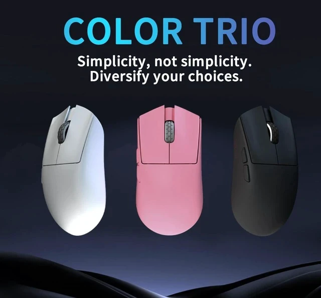 Alt view image 2 of 7 - M3microPRO Mini Wireless Gaming Mouse,Tri-Mode 2.4G/USB-C/Bluetooth Mouse Up to 30000DPI,PAW3950 Optical Sensor Lightweight 43g,5 programmable Button,Computer Mouse for PC,Mac(Pink)