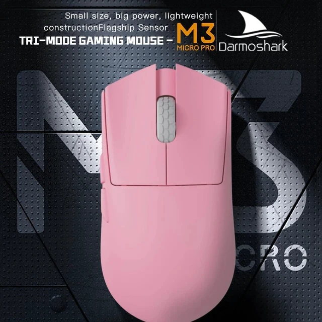 Alt view image 5 of 7 - M3microPRO Mini Wireless Gaming Mouse,Tri-Mode 2.4G/USB-C/Bluetooth Mouse Up to 30000DPI,PAW3950 Optical Sensor Lightweight 43g,5 programmable Button,Computer Mouse for PC,Mac(Pink)