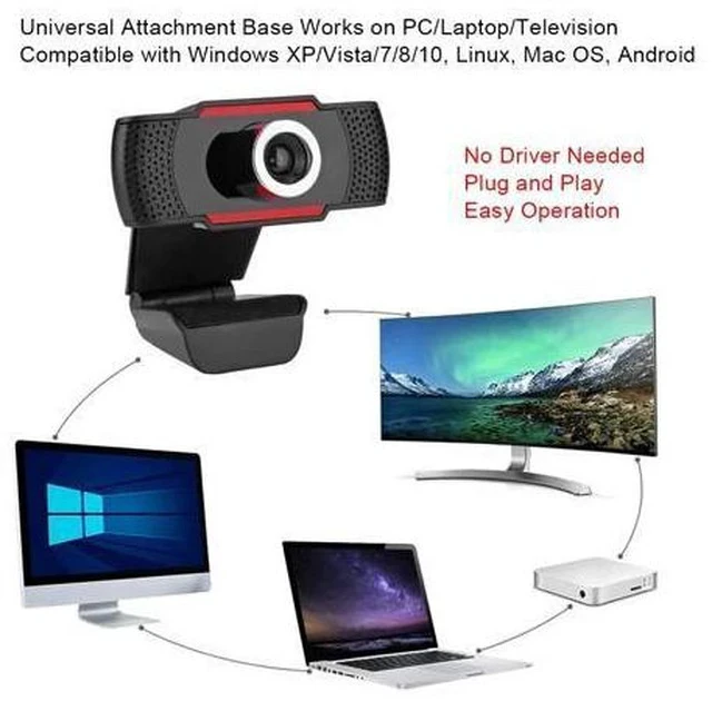 Alt view image 4 of 6 - Camera 1080P HD 1920x1080 usb Webcam Computer Camera with Microphone web cam pc camera for pc laptop deaktop computer