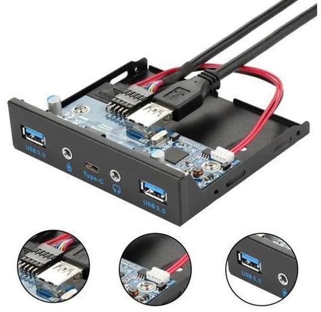 Main image of 2020 new USB 3.0 4 Ports 3.5 inch Metal Front Panel 20 Pin Connector USB Hub for Desktop