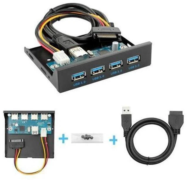 Alt view image 3 of 5 - 2020 new USB 3.0 4 Ports 3.5 inch Metal Front Panel 20 Pin Connector USB Hub for Desktop