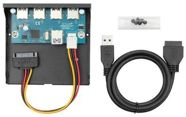 Alt view image 4 of 5 - 2020 new USB 3.0 4 Ports 3.5 inch Metal Front Panel 20 Pin Connector USB Hub for Desktop