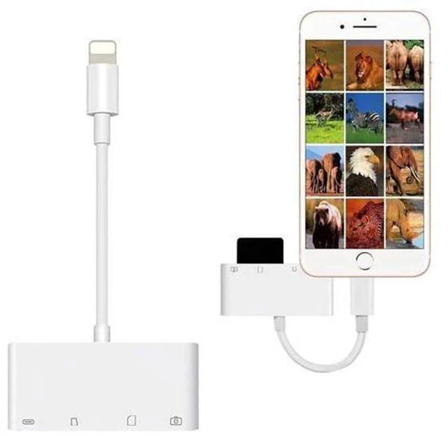 Alt view image 2 of 4 - 4in1 OTG Card Reader iOS Phone SD TF Memory Card Writer USB Camera Connection Kit Adapter for iPhone 11 Pro XS MAX XR 6 7 8 iPad