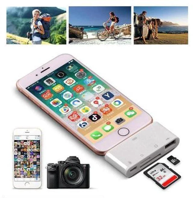 Alt view image 4 of 4 - 4in1 OTG Card Reader iOS Phone SD TF Memory Card Writer USB Camera Connection Kit Adapter for iPhone 11 Pro XS MAX XR 6 7 8 iPad