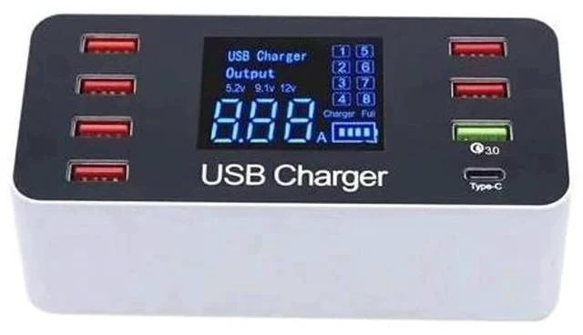 Main image of 8 Port Multi Fast Usb Charger Quick Charge 3.0 Multiple Usb Phone Charging Station Universal Usb Hub Charger Qc 3.0 Led Displa