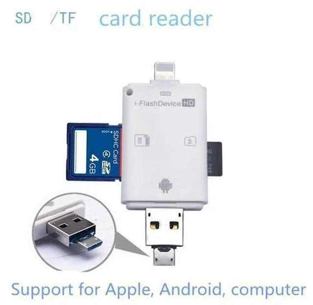 Main image of Flash Drive SD TF Card Reader For iPhone pro 11 8 X 7 6s 6 Plus 5 s iPad 4 Air Mini 2 3 for IOS 12