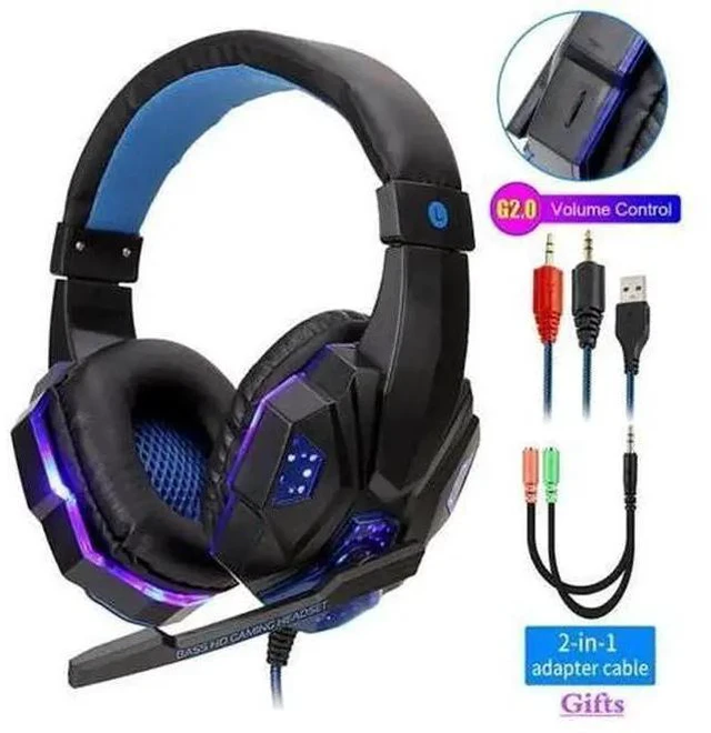 Main image of Wired Headset Professional Led Light for Computer PS4 Adjustable Bass Stereo PC Gamer Over Ear With Mic Gifts