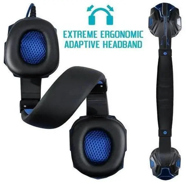 Alt view image 2 of 5 - Wired Headset Professional Led Light for Computer PS4 Adjustable Bass Stereo PC Gamer Over Ear With Mic Gifts