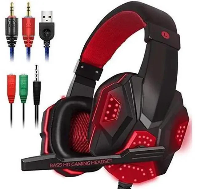 Alt view image 5 of 5 - Wired Headset Professional Led Light for Computer PS4 Adjustable Bass Stereo PC Gamer Over Ear With Mic Gifts