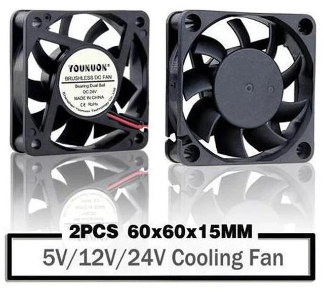 Main image of 2 Pieces 60mm 6015 5V 12V 24V Brushless USB 2PIN 3PIN DC Cooler Fan 60x60x15mm 6015 6cm For Computer PC CPU Case Cooling