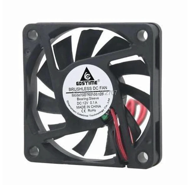 Alt view image 2 of 5 - 10PCS DC 12V 2Pin 60mm 60x60x10mm Mini CPU Cooling Computer PC Case Cooler Fan