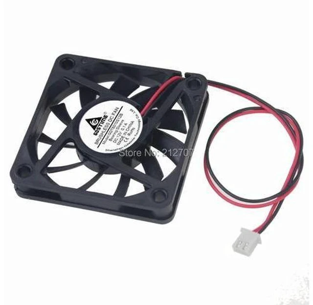 Alt view image 3 of 5 - 10PCS DC 12V 2Pin 60mm 60x60x10mm Mini CPU Cooling Computer PC Case Cooler Fan