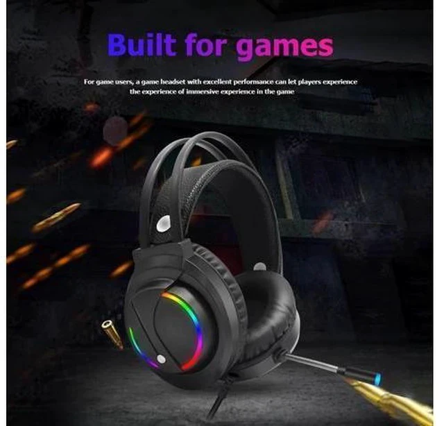 Alt view image 2 of 7 - USB Wired Headset 7.1 Sound USB Wired Headset Over-Ear Gaming Headphone w/ Microphone for E-Sports Games