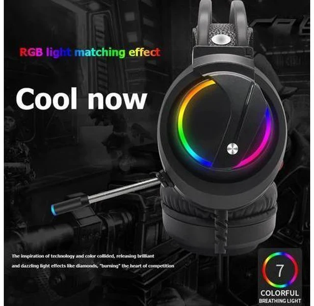 Alt view image 4 of 7 - USB Wired Headset 7.1 Sound USB Wired Headset Over-Ear Gaming Headphone w/ Microphone for E-Sports Games