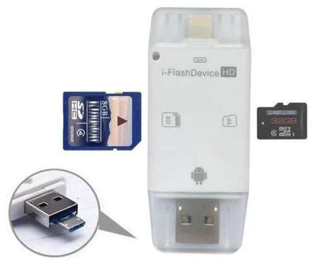 Alt view image 2 of 6 - Flash Drive SD TF Card Reader For iPhone pro 11 8 X 7 6s 6 Plus 5 s iPad 4 Air Mini 2 3 for IOS 12