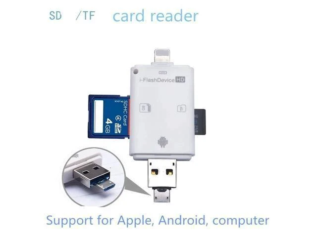 Alt view image 4 of 6 - Flash Drive SD TF Card Reader For iPhone pro 11 8 X 7 6s 6 Plus 5 s iPad 4 Air Mini 2 3 for IOS 12
