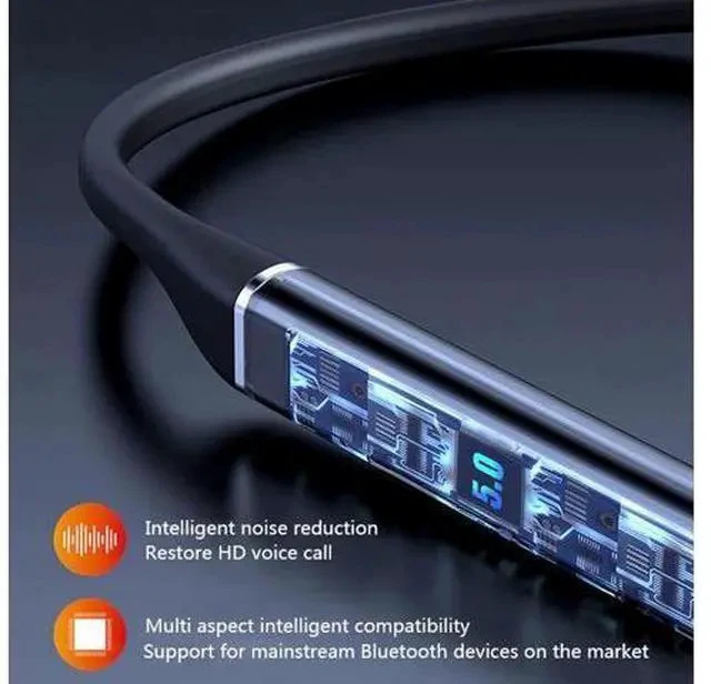 Alt view image 3 of 7 - 100 hours Wireless Earphone Bluetooth Magnetic Neckband Headphone IPX5 Waterproof Sport Headset Noise Cancelling Micophone