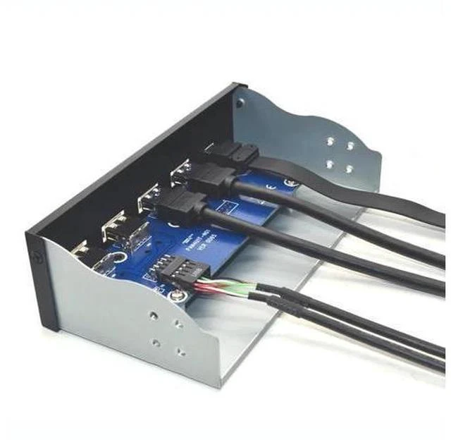 Alt view image 4 of 7 - 5.25 Inch USB 3.1 GEN2 Front Panel USB Hub 2 Ports USB 3.0 + 2 Ports USB2.0 + 1 Port TYPE-C with TYPE-E Connector for Desktop PC