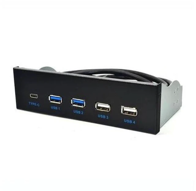 Alt view image 5 of 7 - 5.25 Inch USB 3.1 GEN2 Front Panel USB Hub 2 Ports USB 3.0 + 2 Ports USB2.0 + 1 Port TYPE-C with TYPE-E Connector for Desktop PC