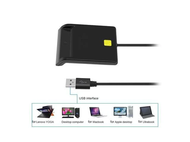 Alt view image 6 of 6 - USB 2.0 Smart Card Reader Bank Card Tax Card ID CAC DNIE ATM IC SIM Card Reader Tablet Computer laptop accessories