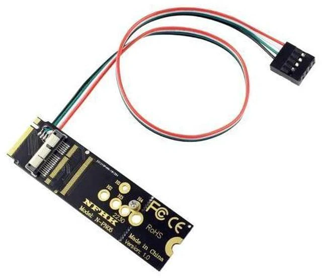 Alt view image 4 of 7 - 6+12 Pin Bluetooth Wifi Wireless Card Module to M.2 Key M PCIe X4 Adapter Card for NGFF M.2 Converter Card