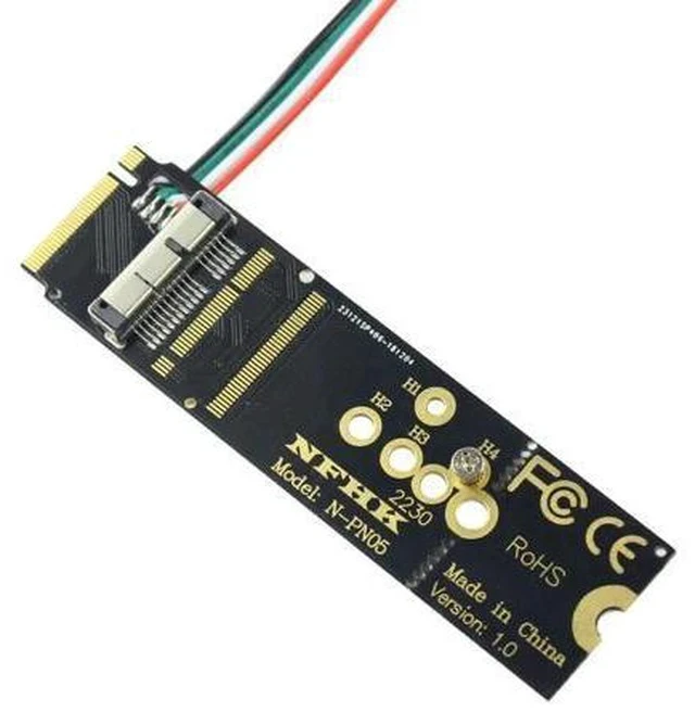 Alt view image 5 of 7 - 6+12 Pin Bluetooth Wifi Wireless Card Module to M.2 Key M PCIe X4 Adapter Card for NGFF M.2 Converter Card