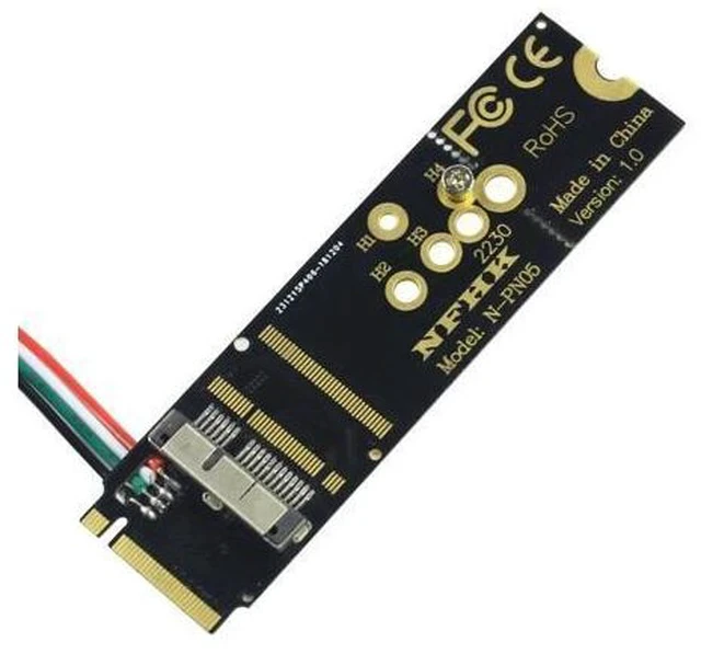 Alt view image 7 of 7 - 6+12 Pin Bluetooth Wifi Wireless Card Module to M.2 Key M PCIe X4 Adapter Card for NGFF M.2 Converter Card