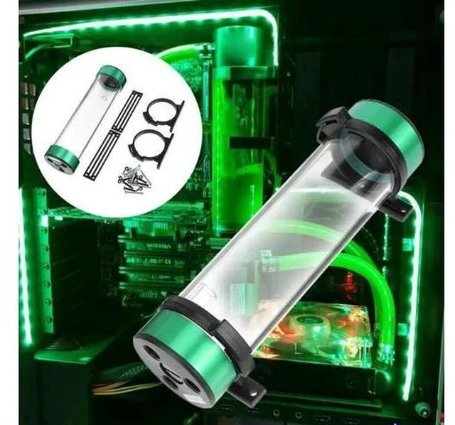 Alt view image 4 of 7 - 234mm Cylinder Water Reservoir Tank G1/4 Thread Liquid Water Cooling Kit Radiator For PC Computer Component Water Cooling System