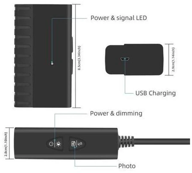 Alt view image 3 of 7 - Endoscope camera Android 5.5MM Micro USB Type-c USB 3-in-1 Computer Borescope Tube Waterproof USB Inspection Video Camera