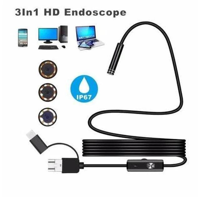 Main image of Endoscope Camera 1200P Sewer Drain Snake Security Usb Camera HD Endoscopic Pipe Locator Usb Borescope Mini Camera