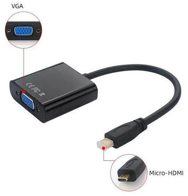 Alt view image 2 of 7 - to VGA Adapter Cable Male to Female + Audio Jack + USB Power Cable for Xbox|PS4/3 Camera|Cellphone|Raspberry Pi 4