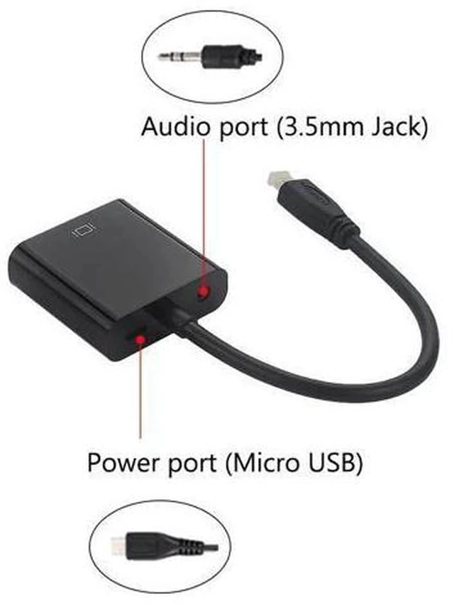 Alt view image 3 of 7 - to VGA Adapter Cable Male to Female + Audio Jack + USB Power Cable for Xbox|PS4/3 Camera|Cellphone|Raspberry Pi 4