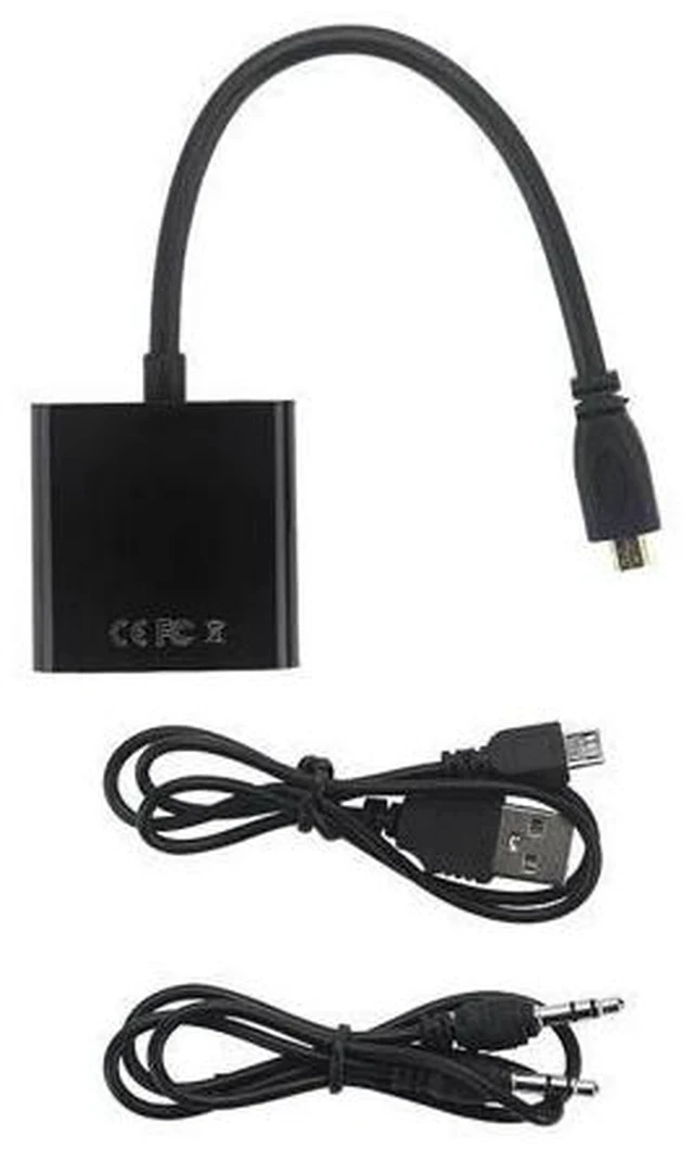 Alt view image 5 of 7 - to VGA Adapter Cable Male to Female + Audio Jack + USB Power Cable for Xbox|PS4/3 Camera|Cellphone|Raspberry Pi 4