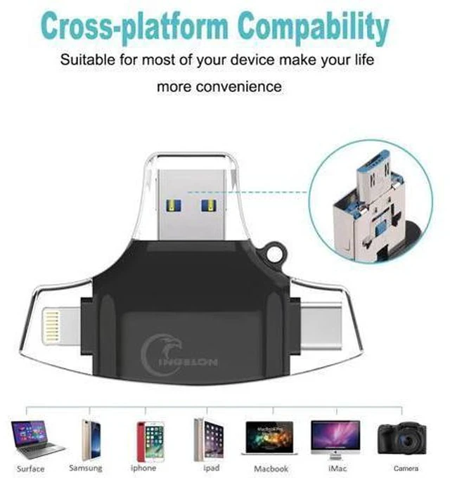Alt view image 2 of 7 - SD Card Reader microSD Adapter microsd Cardreader SDHC SDXC TF usb c OTG Memory Stick duo RS MMC Adaptador for iphone
