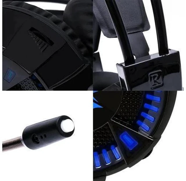 Alt view image 2 of 5 - Computer Stereo Gaming Headphones Earphones Back-light Game Headset for Mobile Phone PS4 Xbox PC Gamer with Microphone