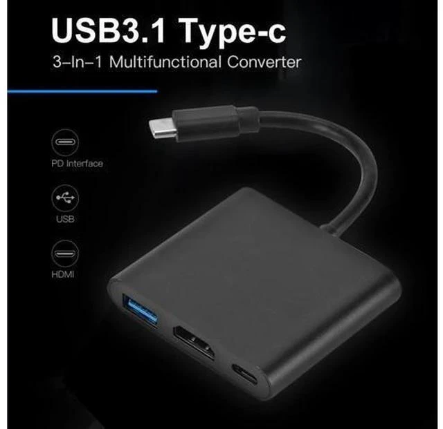 Main image of 3 in 1 Type-C HUB USB 3.0 USB-C Female Converter Small Household Computer Accessories for Laptop Notebook PC