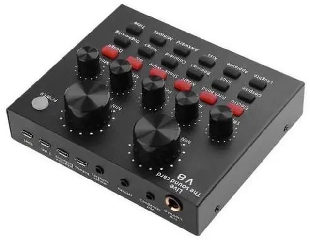Alt view image 5 of 5 - Sound Card Mixer Audio Interface External Streaming USB Headset Microphone Broadcast Sound Card Mixer For Computer PC