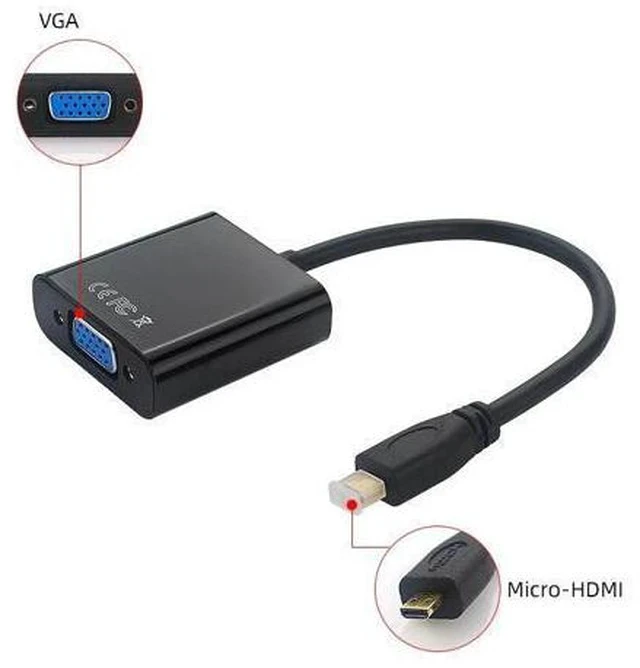 Alt view image 7 of 7 - to VGA Adapter Cable Male to Female + Audio Jack + USB Power Cable for Xbox|PS4/3 Camera|Cellphone|Raspberry Pi 4