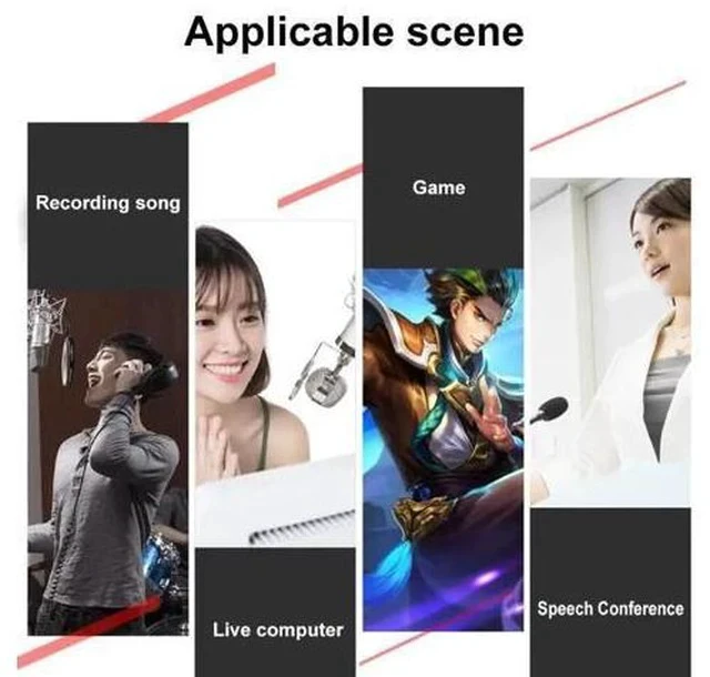 Alt view image 4 of 5 - Sound Card Mixer Audio Interface External Streaming USB Headset Microphone Broadcast Sound Card Mixer For Computer PC