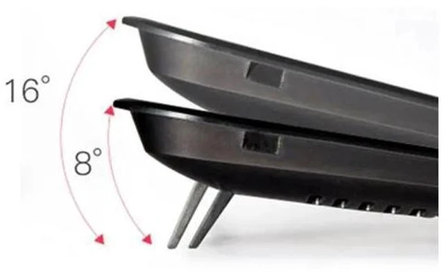 Alt view image 2 of 4 - Panel Dual Fan Notebook Cooler High Speed Silent Laptop Cooling Pad Slim Stand Holder for 14 Inch PC Computer