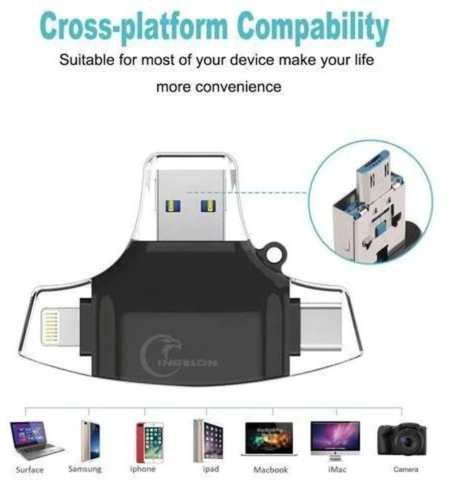 Alt view image 7 of 7 - SD Card Reader microSD Adapter microsd Cardreader SDHC SDXC TF usb c OTG Memory Stick duo RS MMC Adaptador for iphone