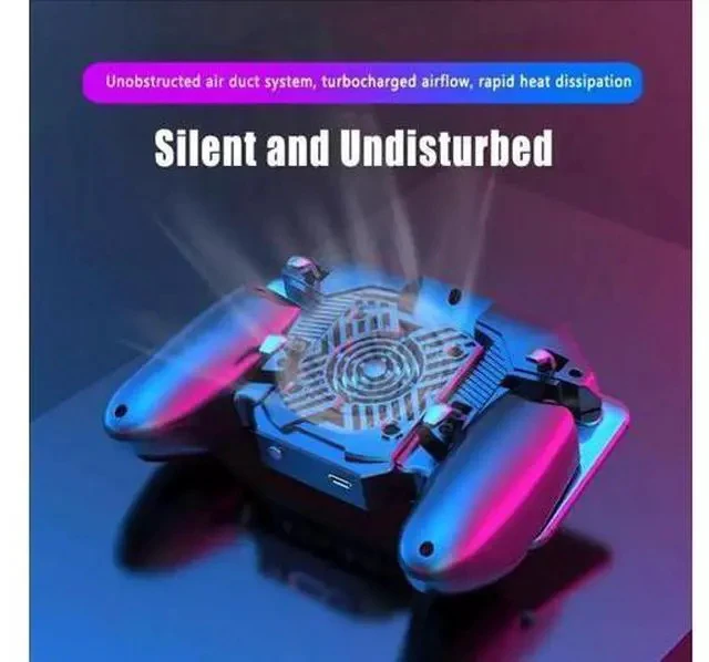 Alt view image 2 of 5 - SIX Finger Gamepad Control For Mobile Game For Android IOS Smartphone Cooling Fan Gamepad Controller With 1200mAh